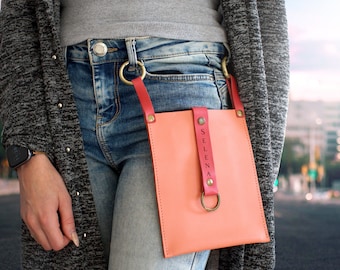 Personalized Leather Fanny Pack: Women's Waist Bag with Phone Pocket