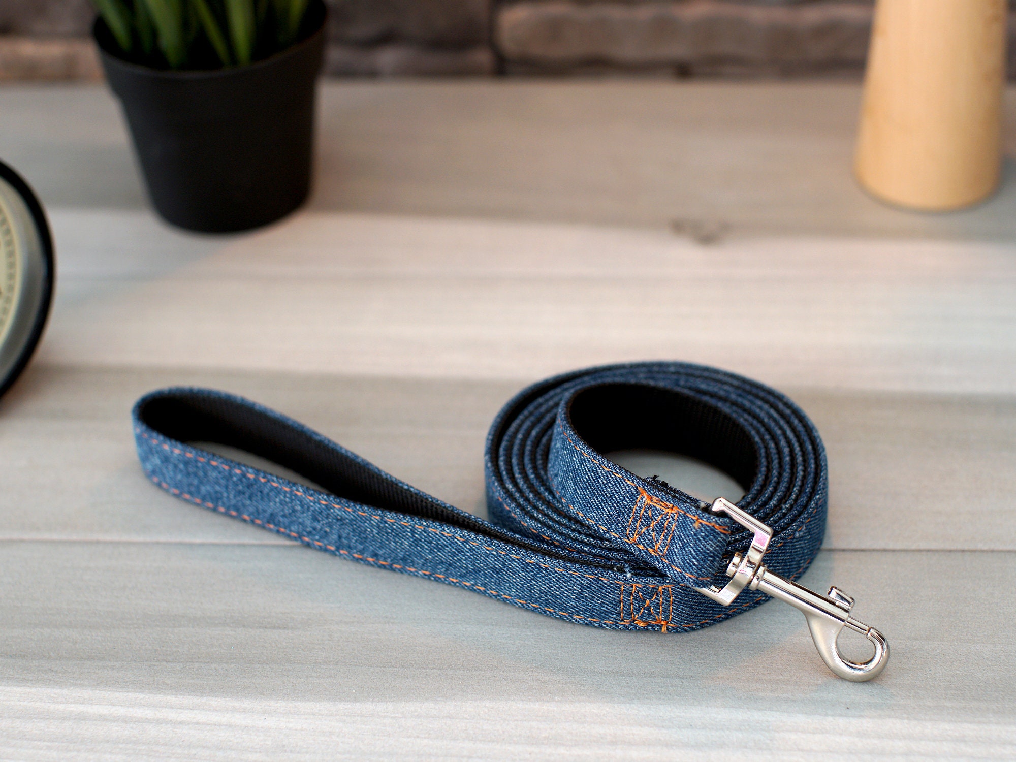 Denim Dog Leash With Padded Handle Fashion Jean Pet Leashes Etsy UK