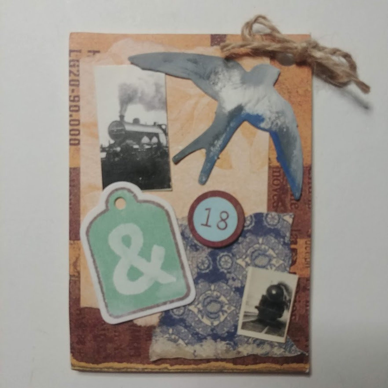 Handmade Collage Scrapbook Paper Vintageinspired Etsy