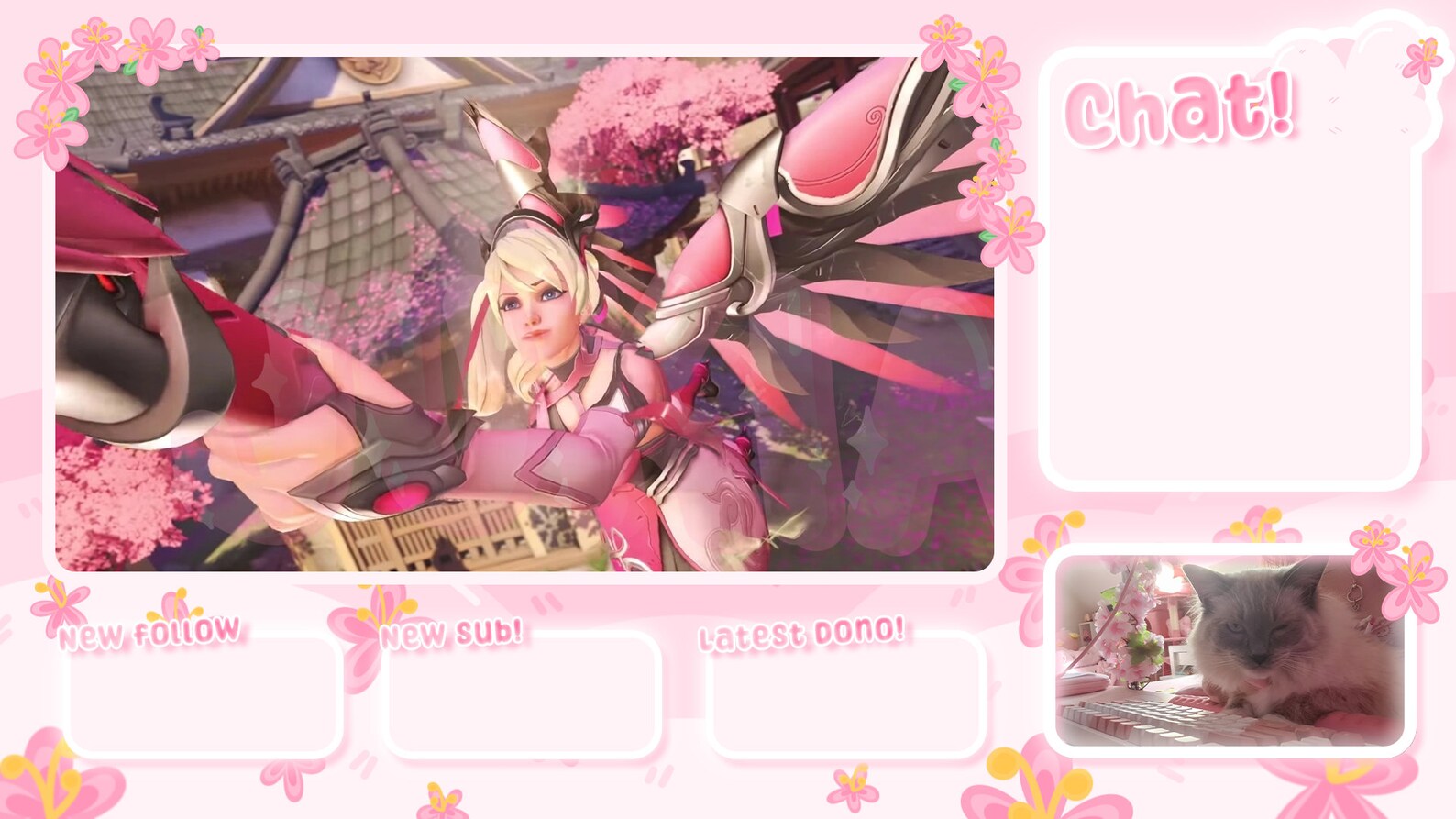 Cute Pastel Pink Cloud Cherry Blossom Stream Overlays - Etsy