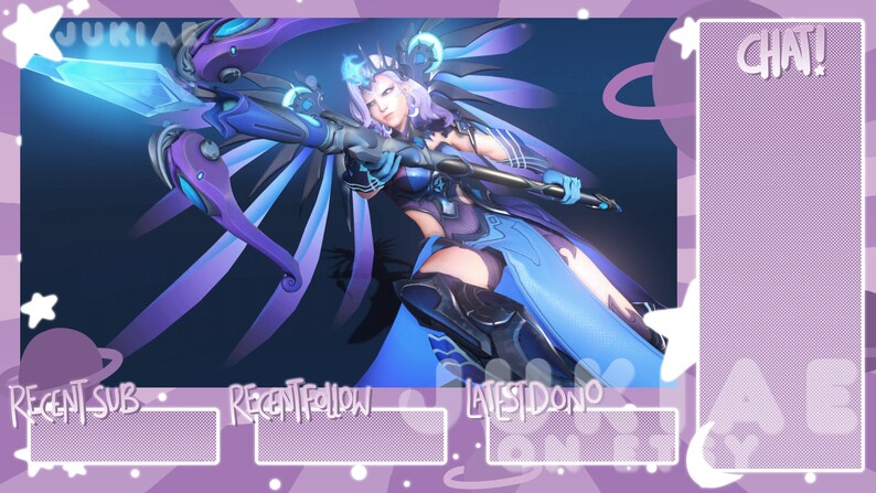 Purple Galaxy Stream Overlay Twitch Overlay Aesthetic Cute