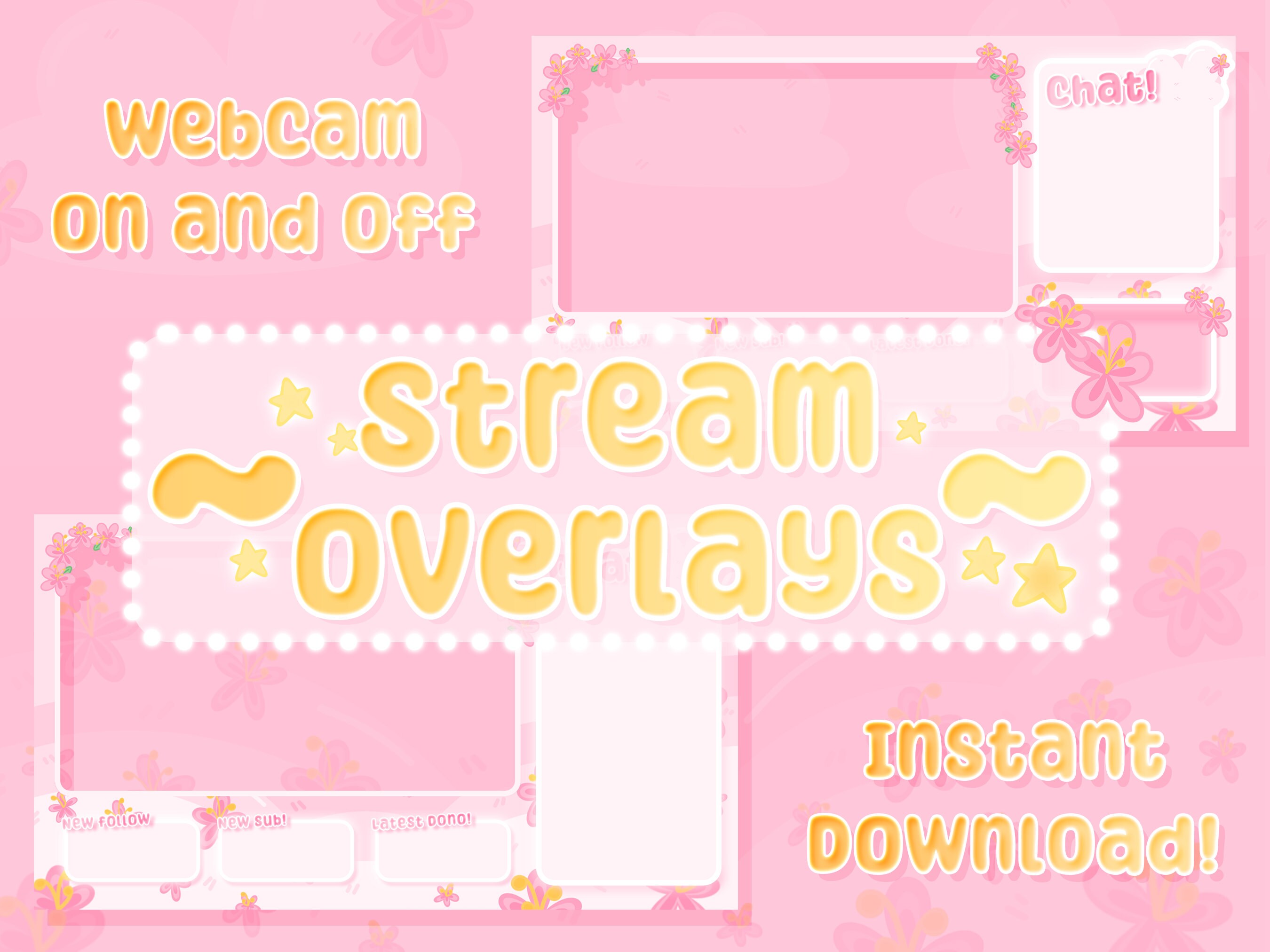 Cute Pastel Pink Cloud Cherry Blossom Stream Overlays - Etsy