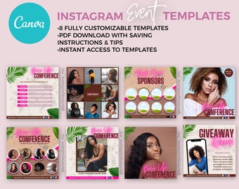 Canva Instagram Event Templates | Viral Instagram Templates | Social Media Templates