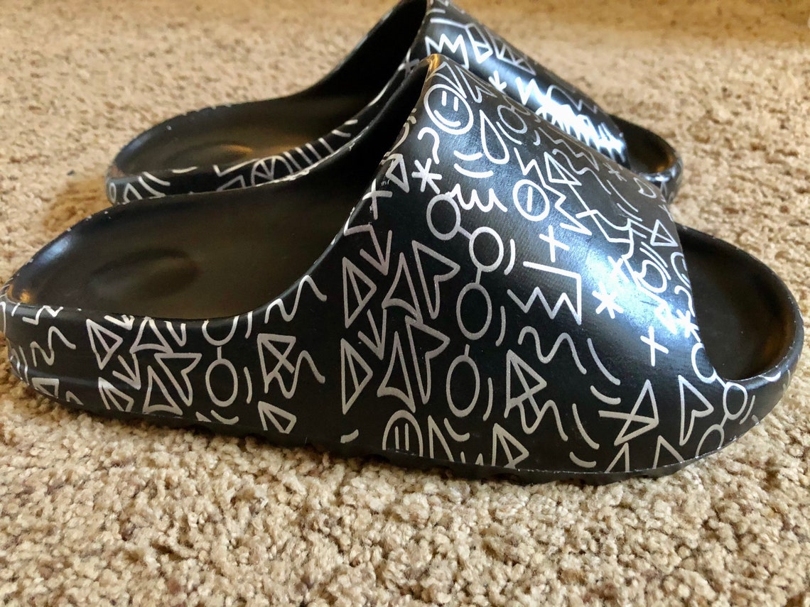 Custom Yeezy Inspired Slides Etsy