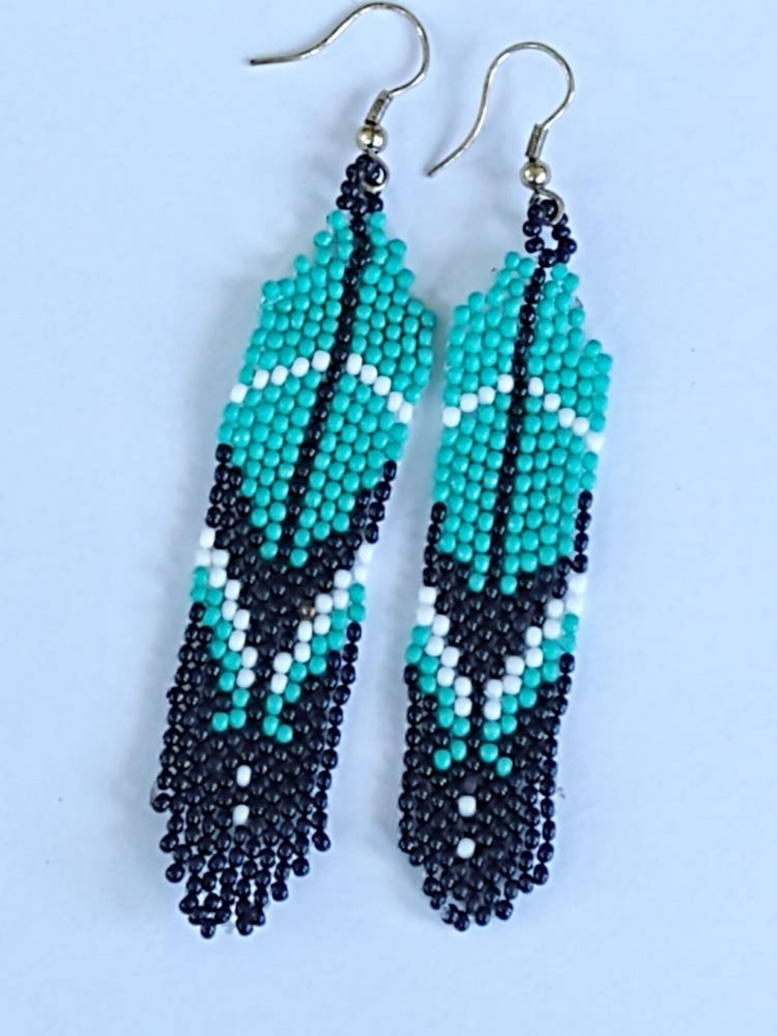Western Style Earrings Seed Bead Earrings Long Earrings Etsy