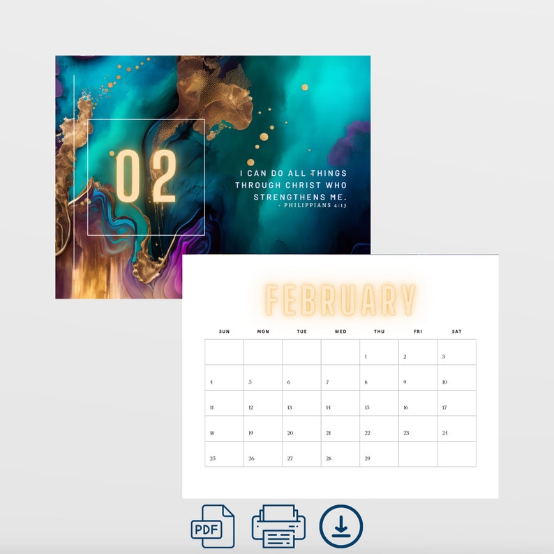 2024 Bible Verse Calendar, Scripture Wall Calendar, Christian Calendar