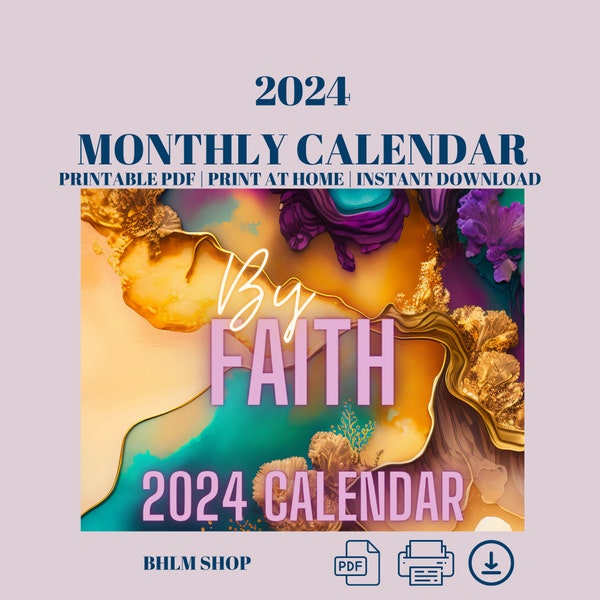 Bible Verse Calendar 2024, Faith Calendar, Scripture Wall Calendar, Religious Calendar, Spiritual Calendar, Bible Calendar, Wall Calendar