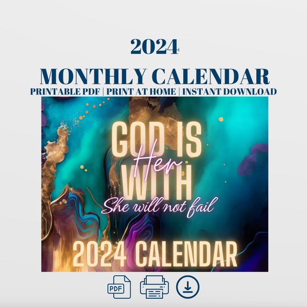 2024 Bible Verse Calendar, Scripture Wall Calendar, Christian Calendar, Religious Calendar, Encouragement Calendar, Bible Calendar, Faith