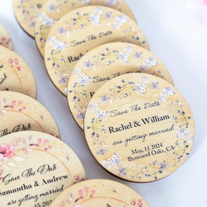 Magnete personalizzato Save the date per matrimonio, magnete in legno "Mettimi su un frigorifero", invito di matrimonio, regalo personalizzato per gli ospiti, annuncio di matrimonio