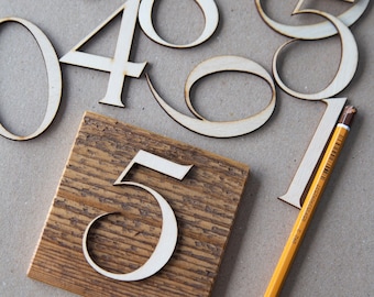 Set 0-9, Elegant laser cut wooden numbers for your DIY projects, Unfinished wood shapes, Craft material