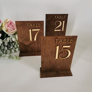 Modern table numbers for weddings, Rustic table numbers, Freestanding table numbers