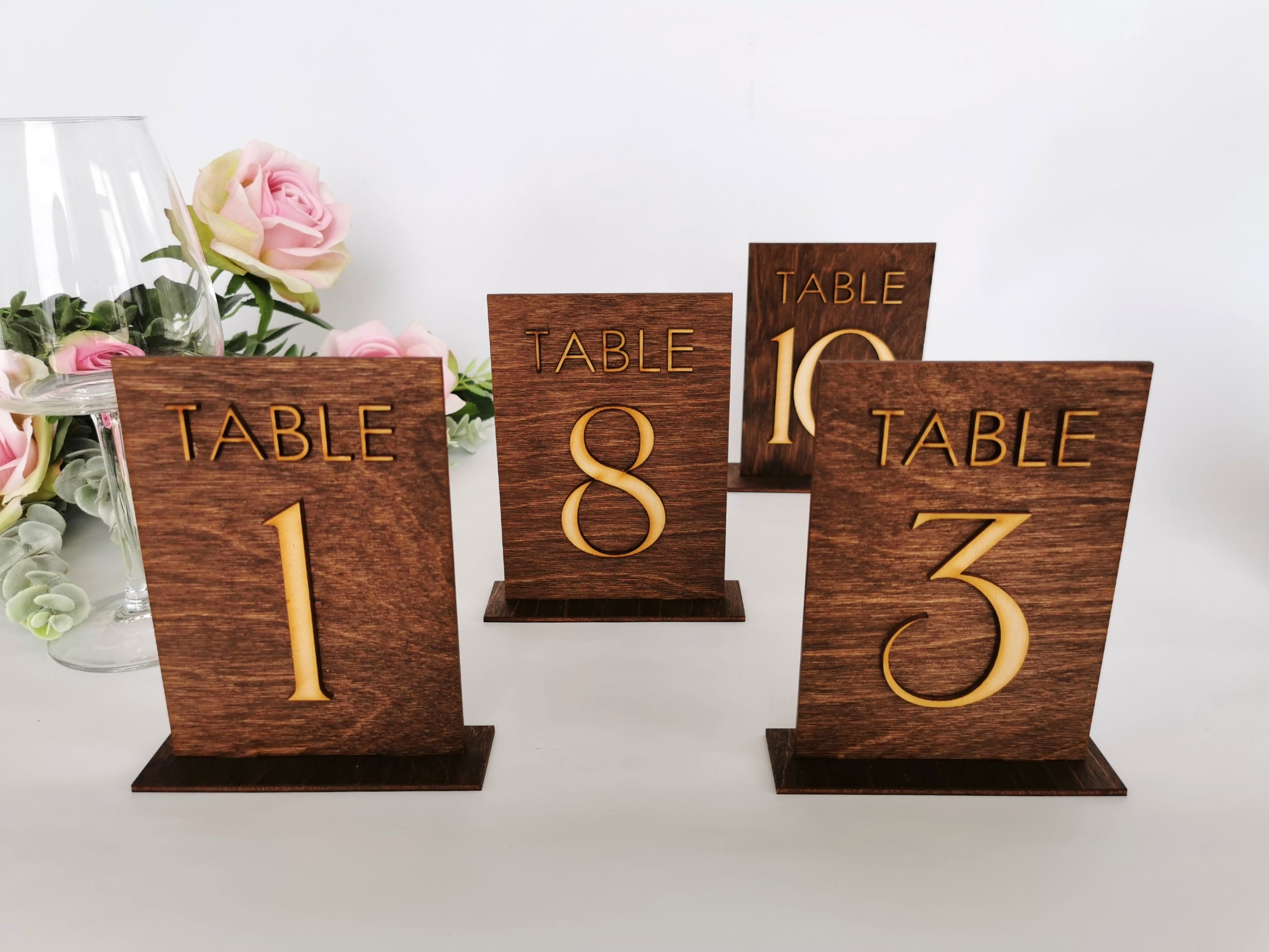 Rectangular Wood Table Number Rustic Wood Table Numbers: Freestanding Wedding Reception Signs - Etsy