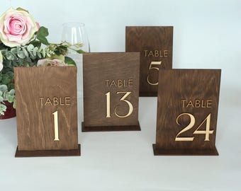 Rustic Wooden Table Numbers – Wedding Table Name Signs