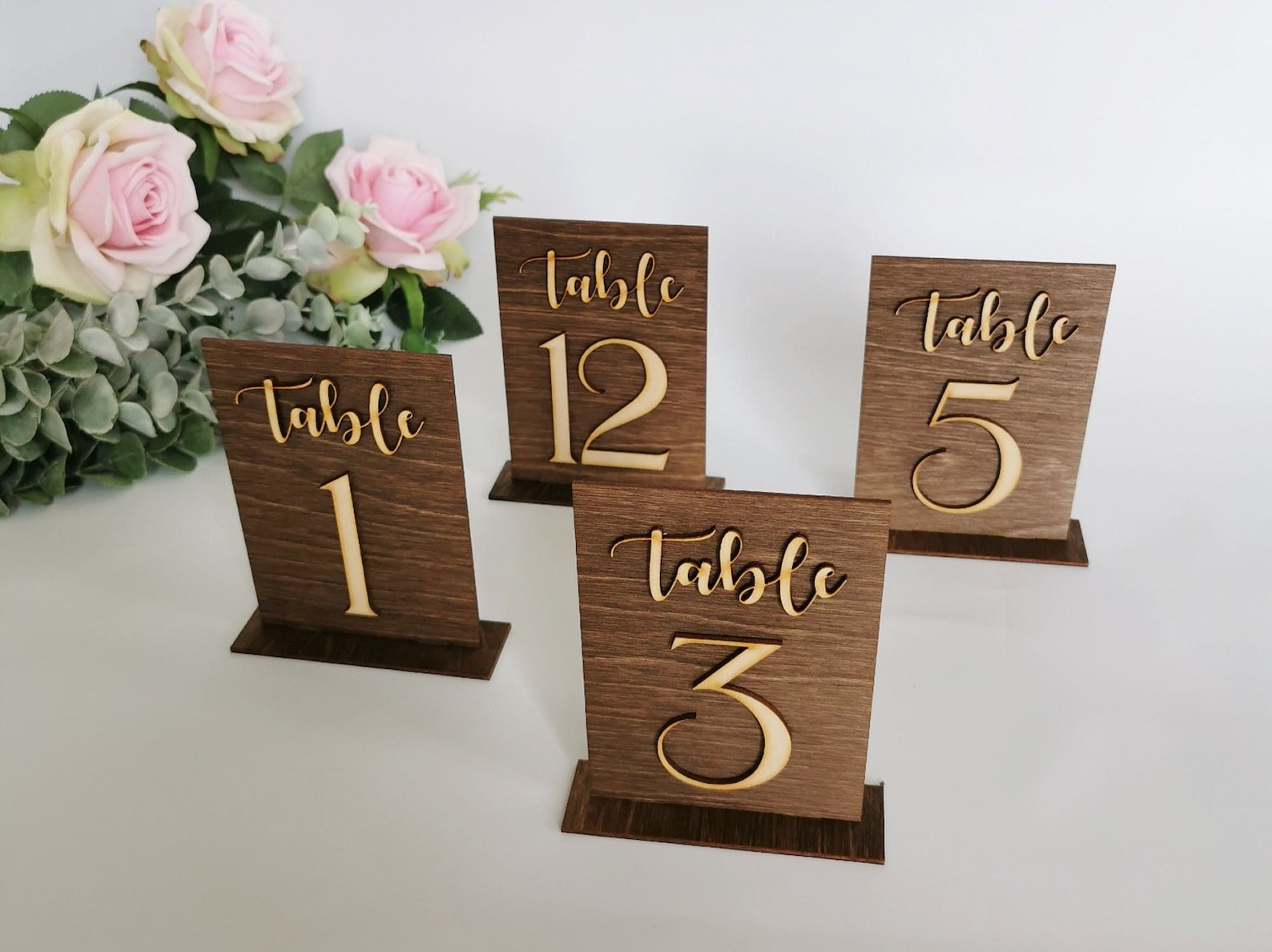 Wood table numbers for wedding rustic table numbers modern etsy