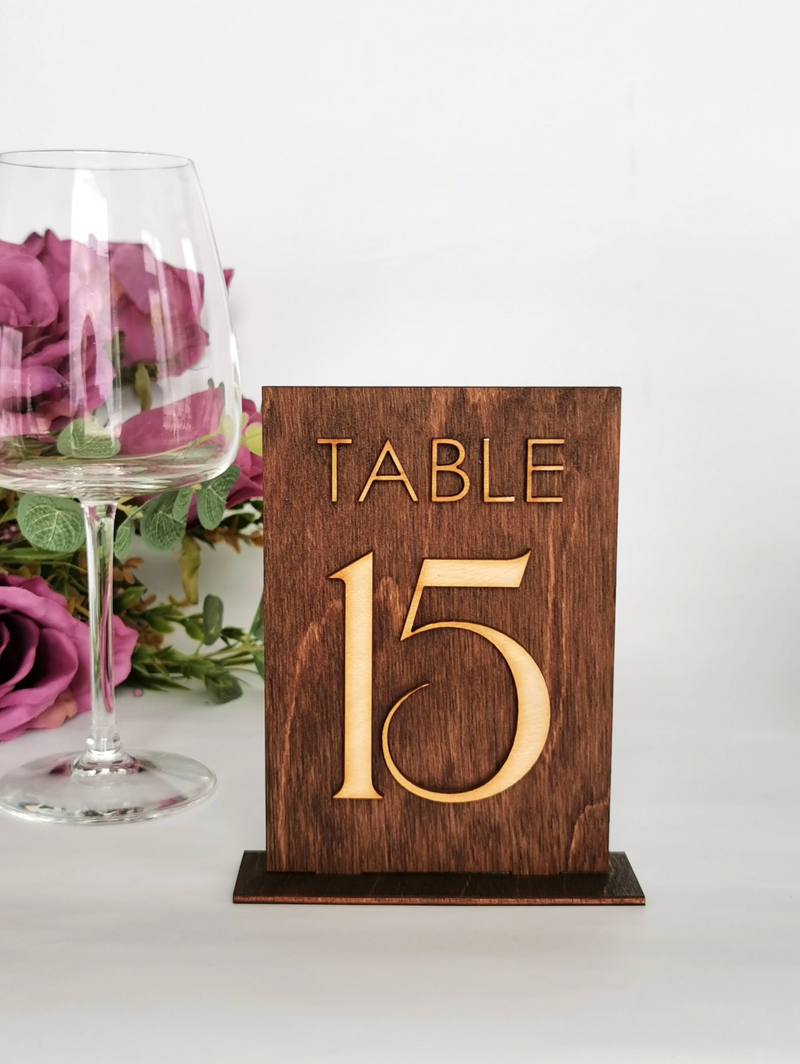 Elegant Table Numbers for Wedding, Wooden Table Numbers, Modern Wood
