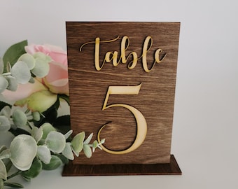 Numéros de table rustiques, enseignes de mariage en bois, signalisation de table de restaurant