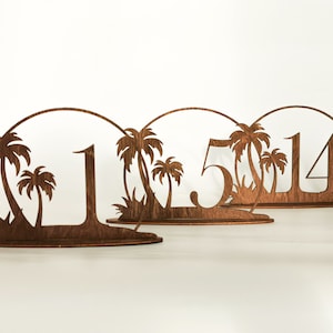 Números de mesa de boda de madera, Números de boda en la playa, Números de mesa independientes modernos