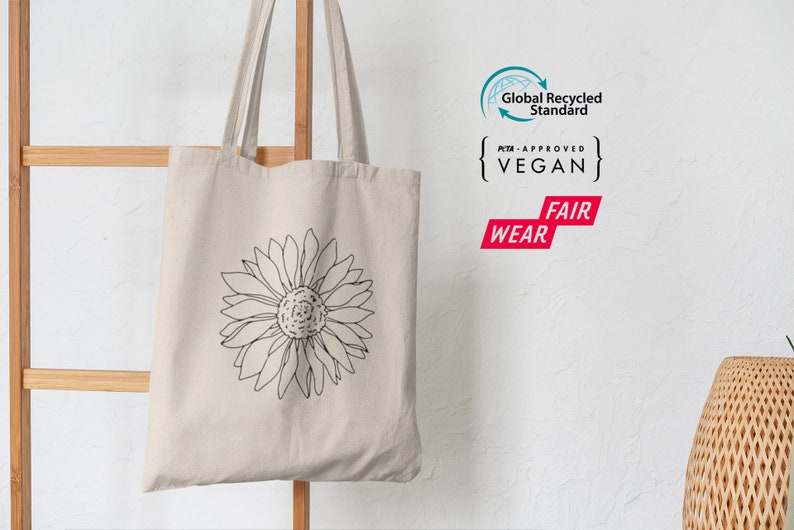 sunflower reusable shopping bolsas