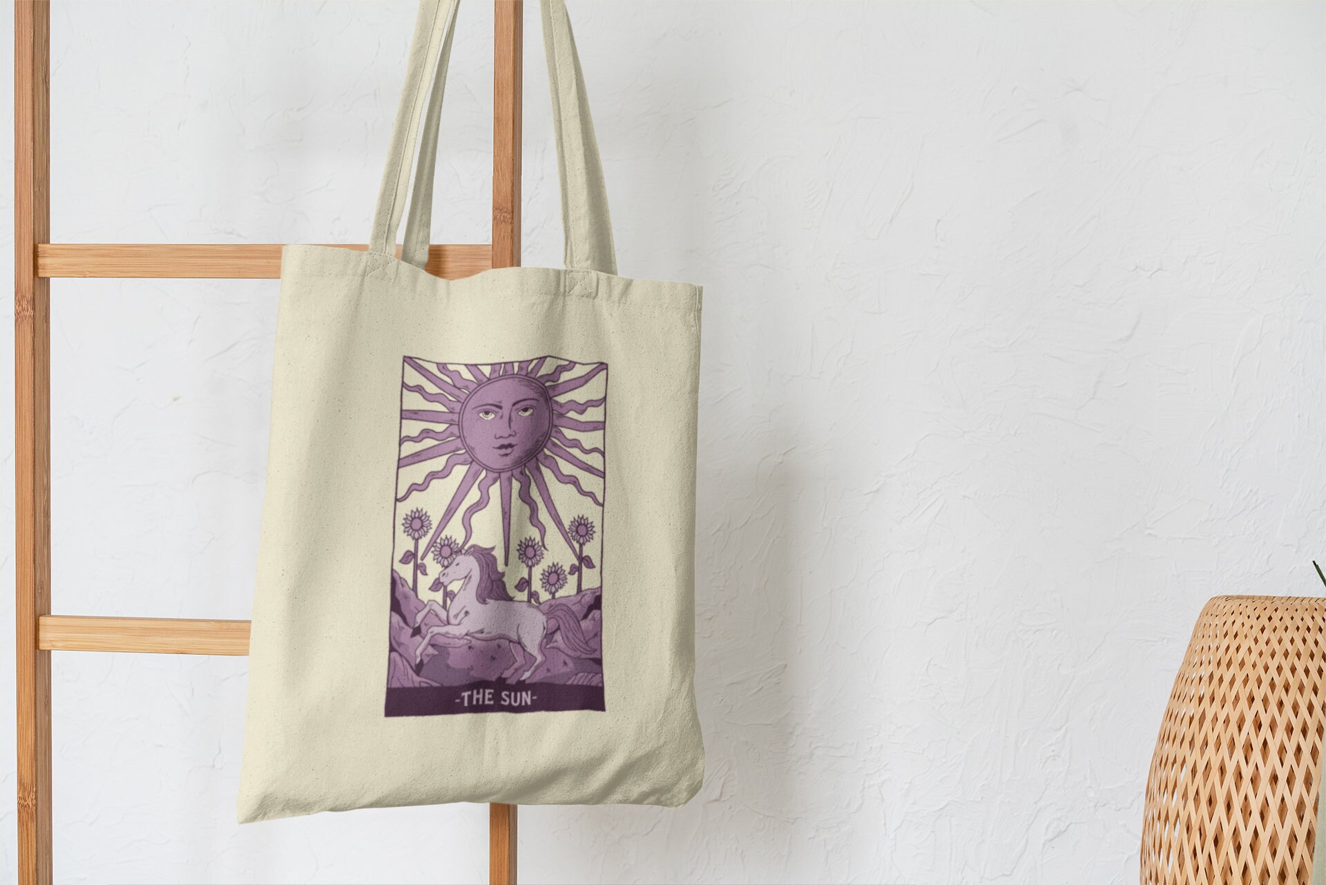 Sun tarot card bag tarot tote bag canvas tote major arcana Etsy