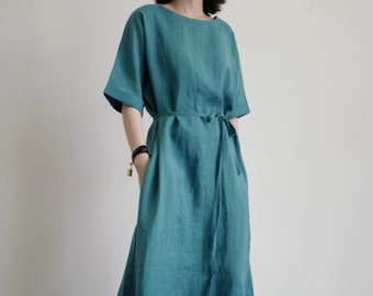 Beige Waistband Linen Dress Summer Fashion Maternity Maxi - Etsy