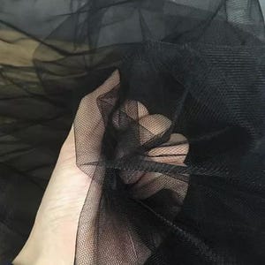 Structured High-Density Mesh Fabric, Sheer Stiffened Tulle Textile, Veiling Fabric, Sold by the Half Meter, Stretch Tulle for Bridal Couture
