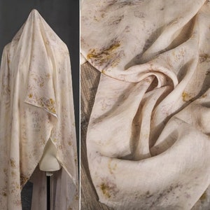 Ramie Tie-dye Cotton Linen Fabric, Handmade 57&#39;&#39; Wide Linen Fabric, DIY Soft Textured Flax Fabric, Designer Fabric Cloth, Sold by Half Meter