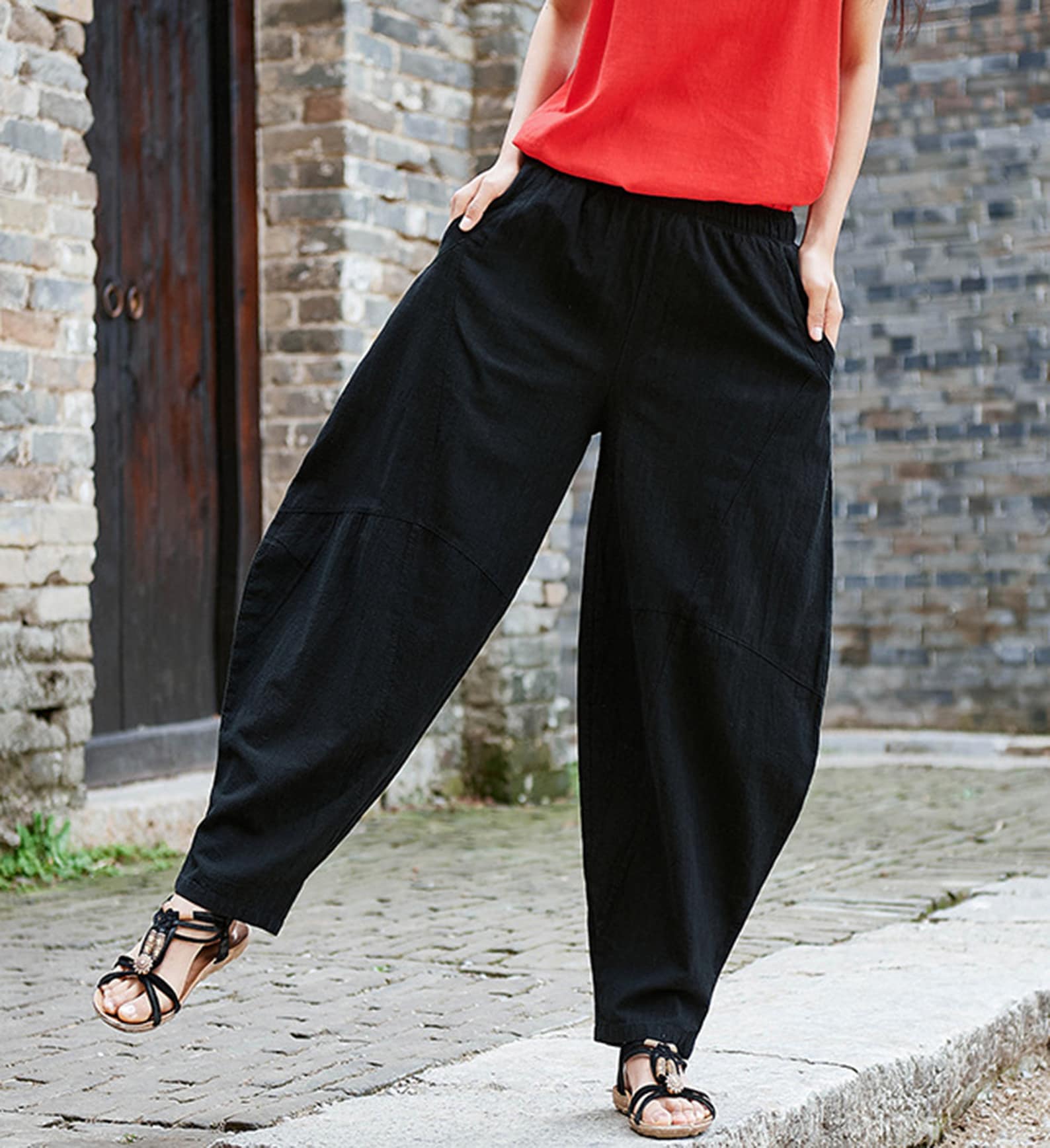 Women Lanterns Loose Linen Pants Bohemia Linen Harem Pants Etsy