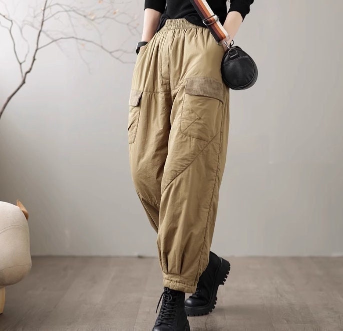 Winter Warm High Waist Casual Loose Trouser Pants For Women