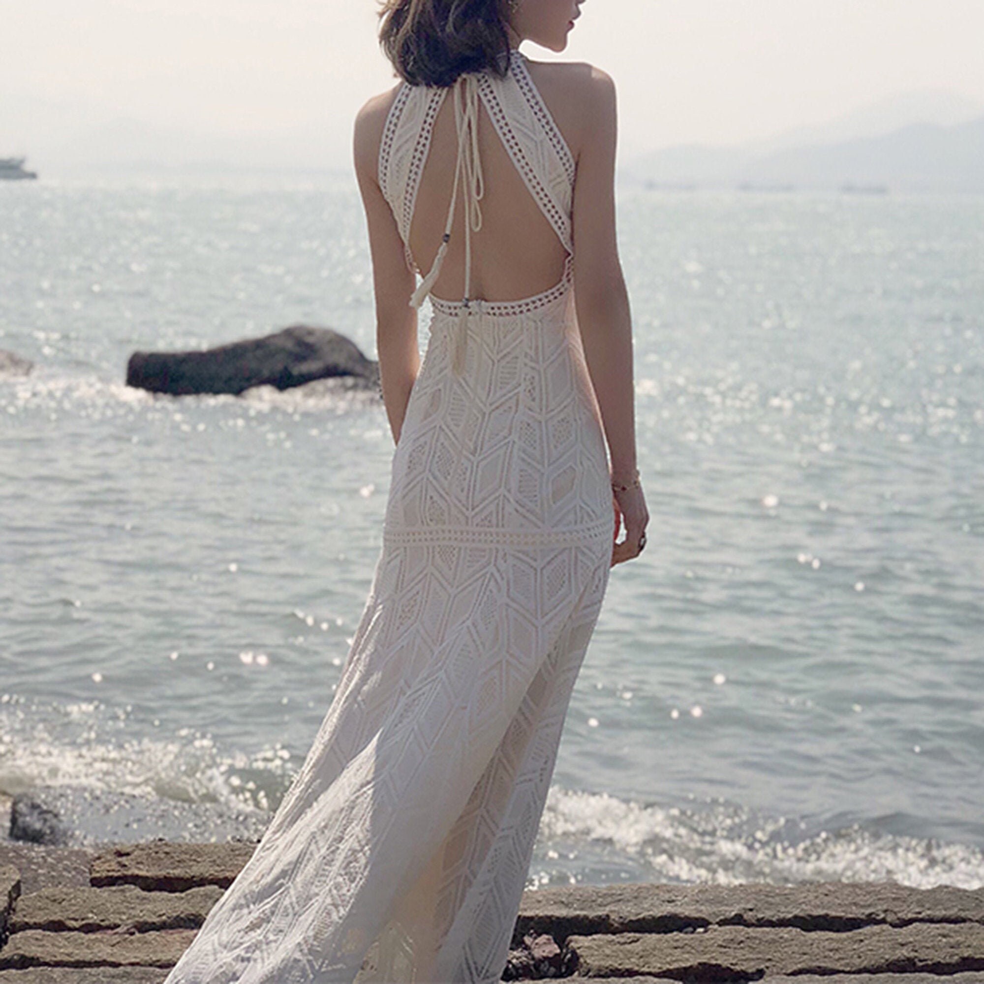 boho backless maxi dress