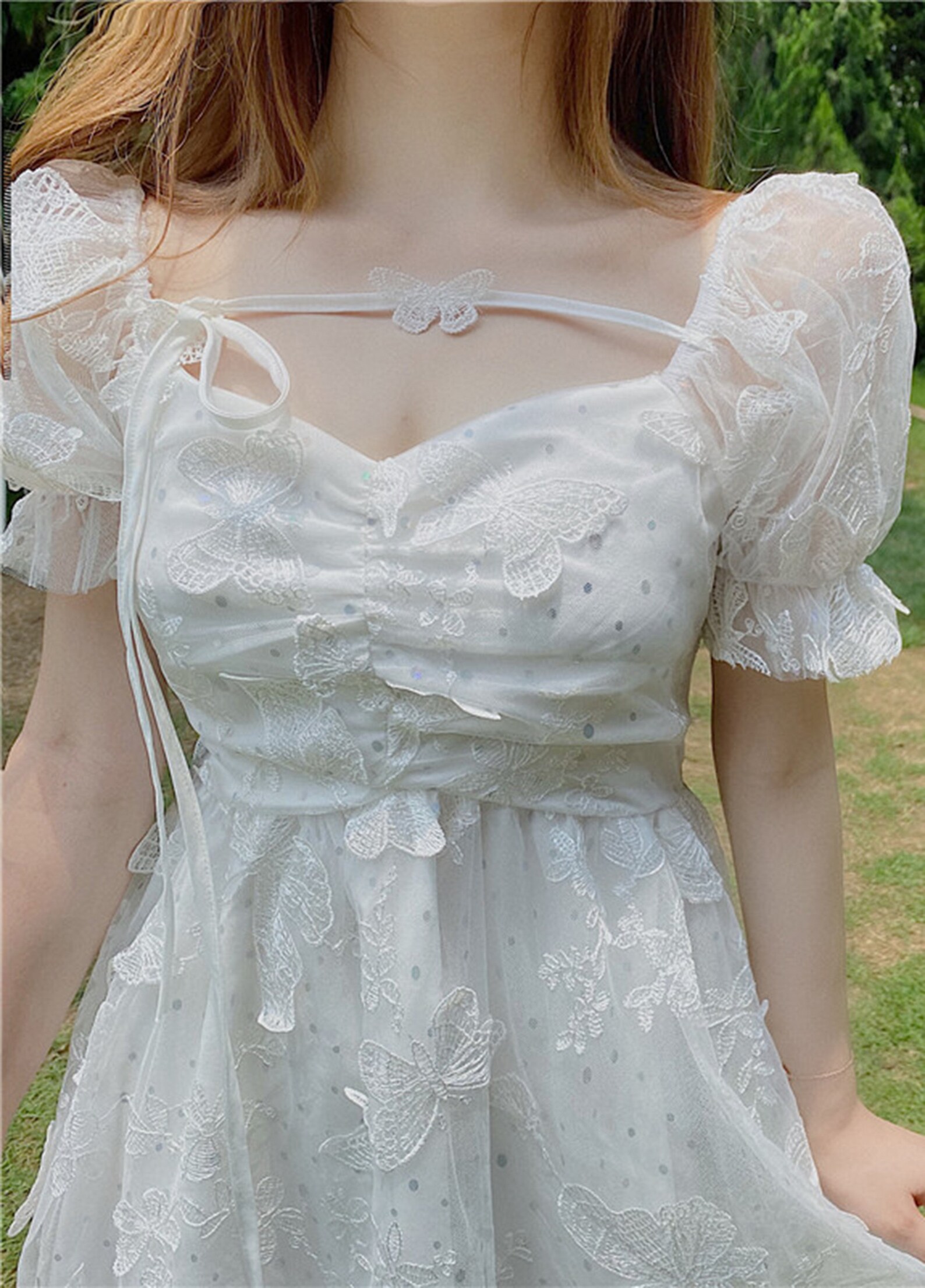 Butterfly Cottagecore Dress Casual White Maxi Dress Bohemian Etsy