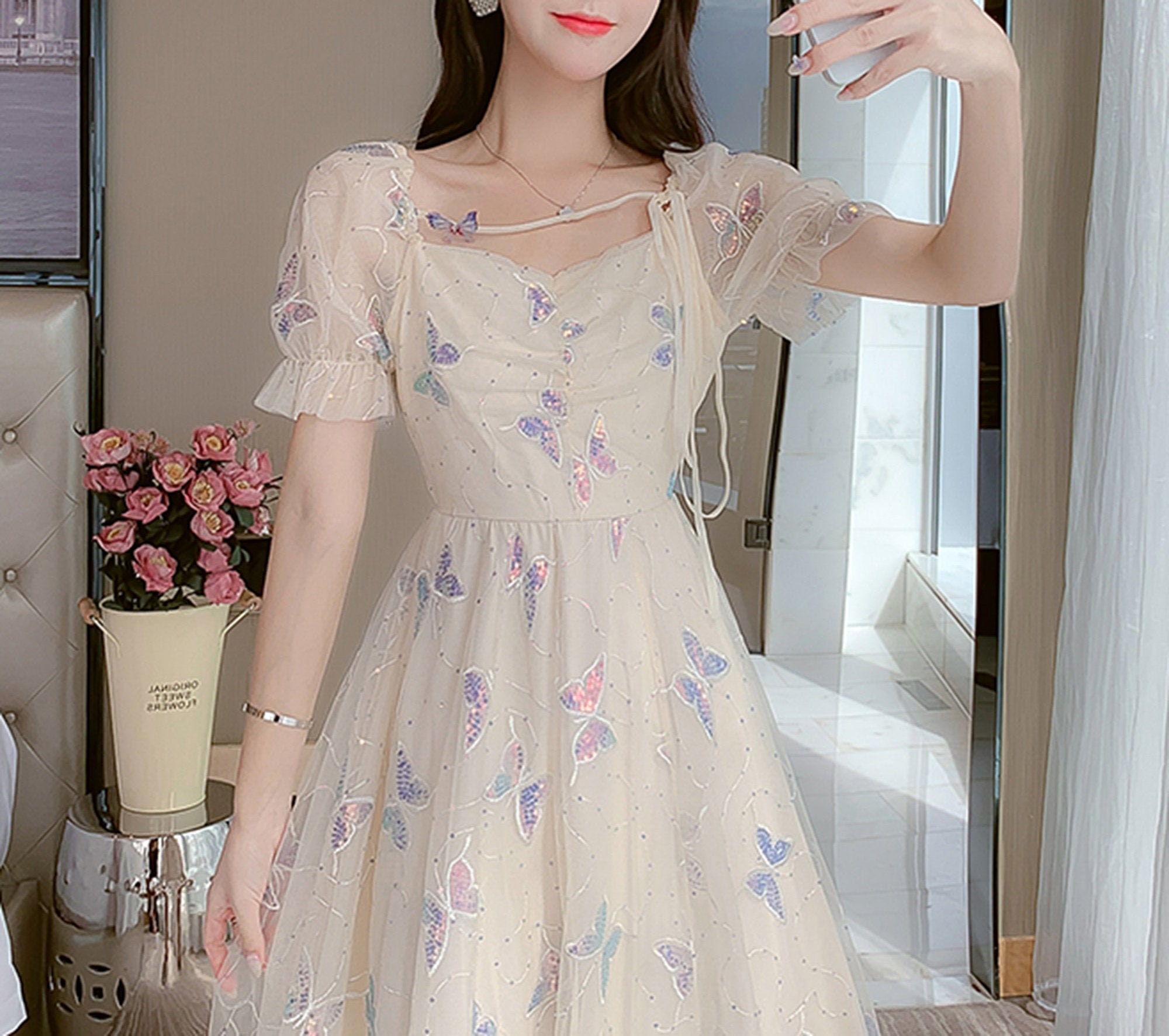 Long Cottagecore Dress Casual Floral Maxi Dress Bohemian | Etsy