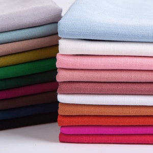 Thick 0.4mm Linen Fabric, Light Weight Linen Fabric, Linen Fabric By The Half Yard, 220g/m Linen Fabric, Summer Soft Breathable Linen Fabric