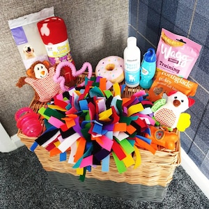 Puppy Packages, dog toy, treats, welcome home, new house, dog shampoo, dog bubbles, UK ONLY