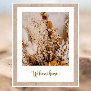 Quote poster, text poster, inspiring phrase poster, quote frame, decorative gift, dried flowers