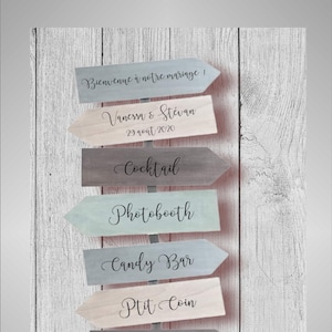 Wedding directional panel, decorative panel, decorative arrow, wooden sign, directional arrow, welcome wedding sign