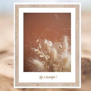 Quote poster, text poster, inspiring phrase poster, quote frame, decorative gift, dried flowers