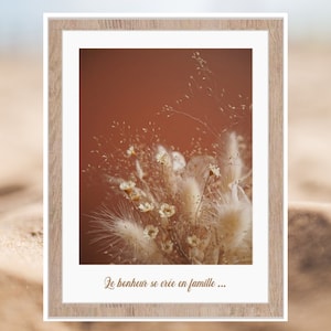 Quote poster, text poster, inspiring phrase poster, quote frame, decorative gift, dried flowers