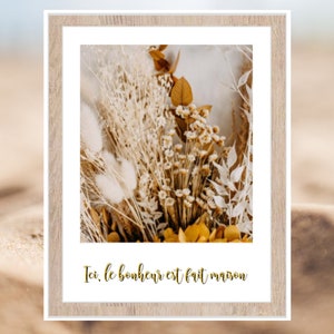 Quote poster, text poster, inspiring phrase poster, quote frame, decorative gift, dried flowers