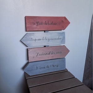 Wooden directional arrow, decorative sign, directional panel, customizable, directional sign, wedding wood panel