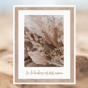Quote poster, text poster, inspiring phrase poster, quote frame, decorative gift, dried flowers