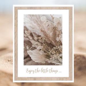 Quote poster, text poster, inspiring phrase poster, quote frame, decorative gift, dried flowers