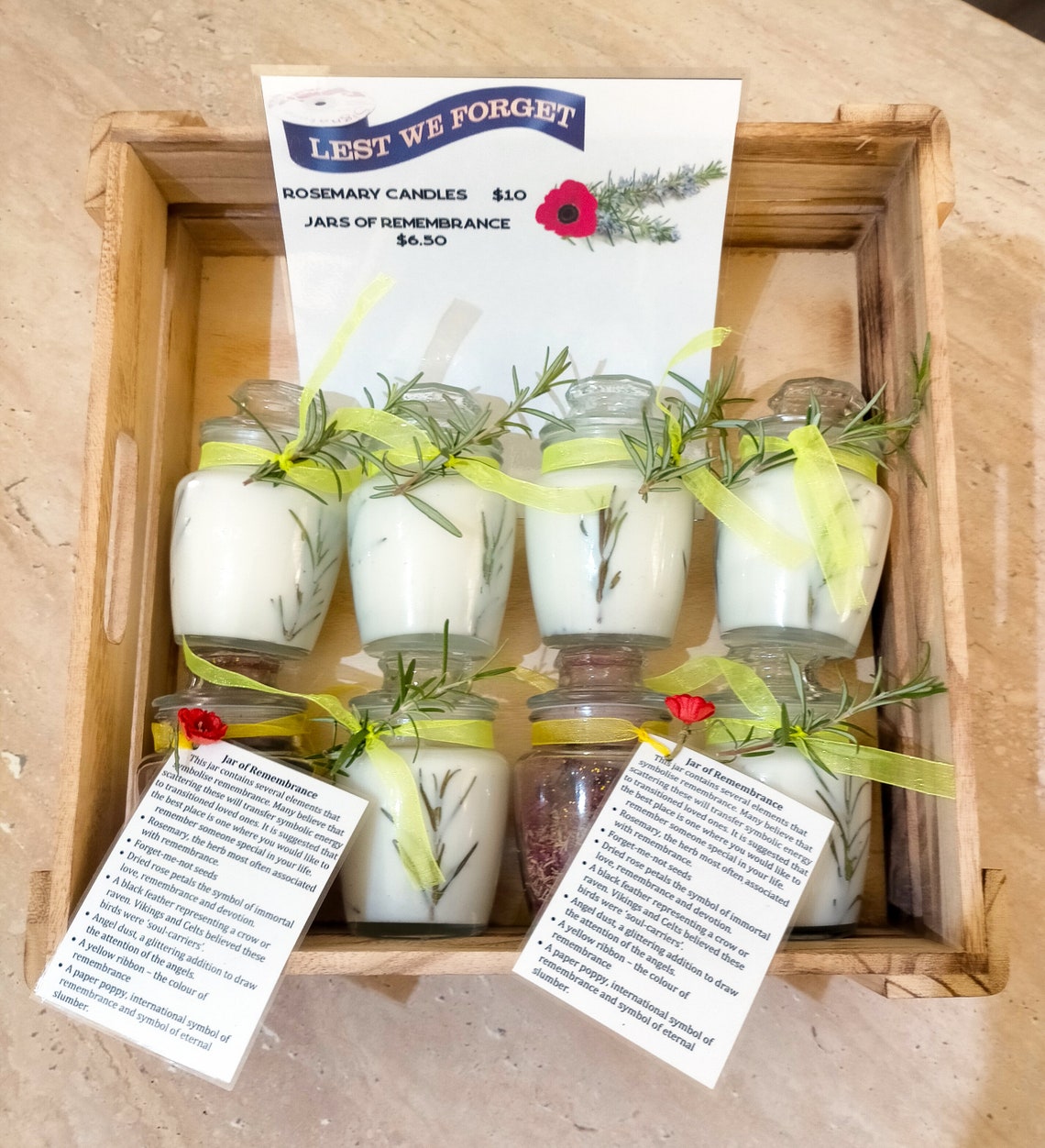 Rosemary Scented Candles Remembrance ANZAC Day Etsy