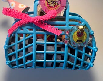 Small Retro Jelly Basket w/ Nostalgic Toys, Figures and More