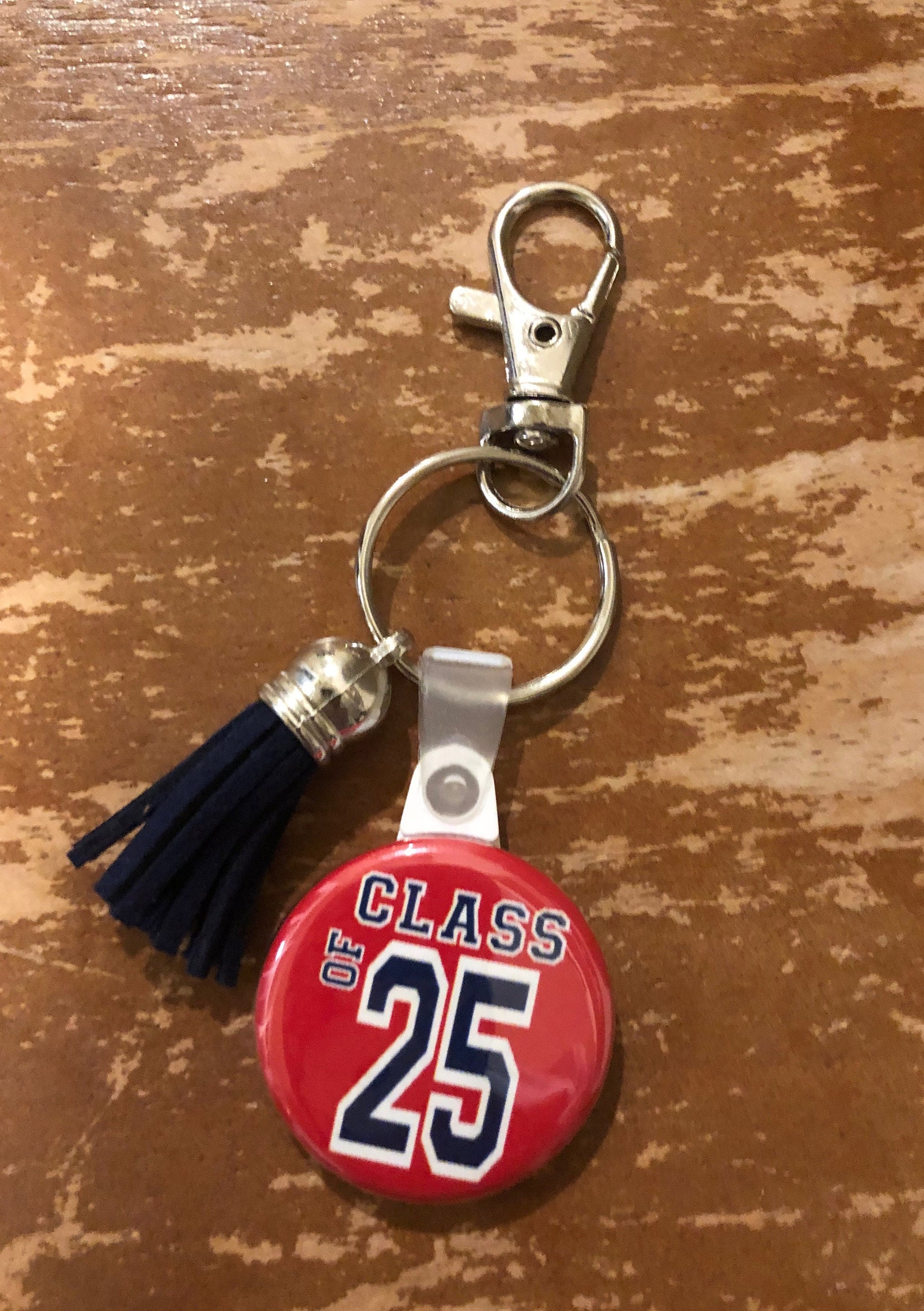 CUSTOM School Color Class of 2025 Tassel Keychain Graduation Etsy