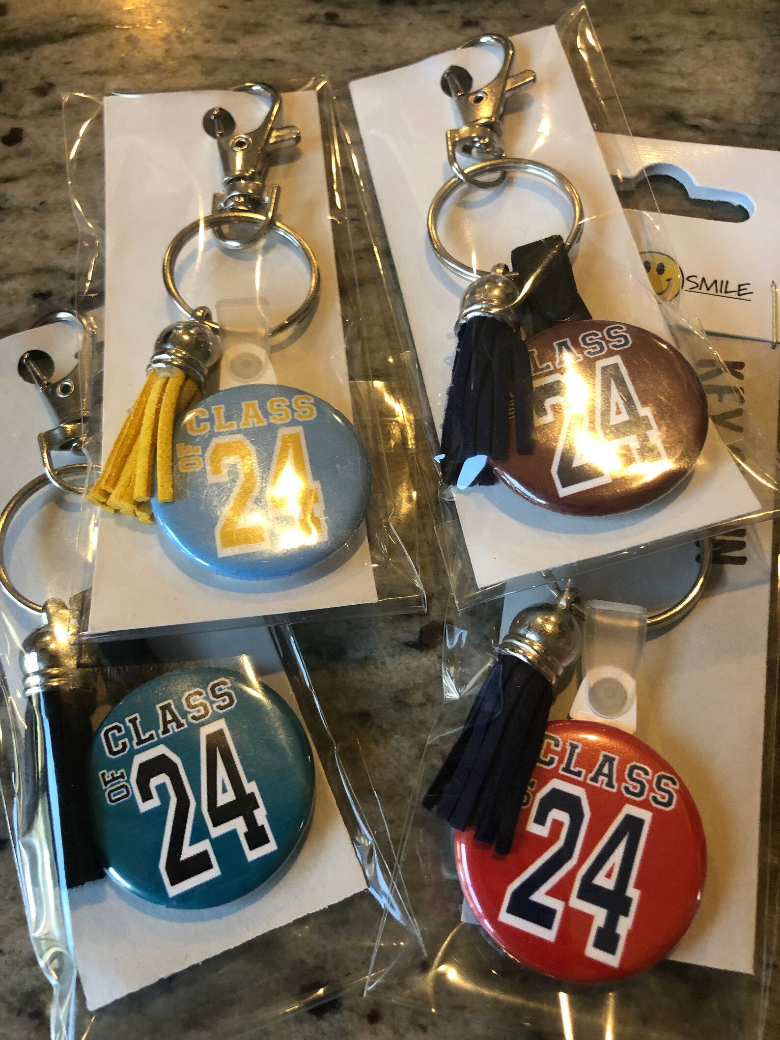 PERSONALIZED School Color Class of 2024 Tassel Keychain Etsy