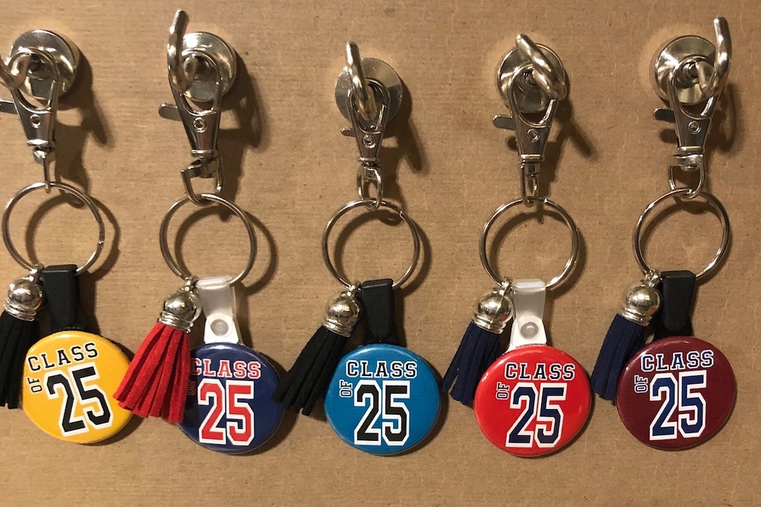 CUSTOM School Color Class of 2025 Tassel Keychain Graduation Etsy