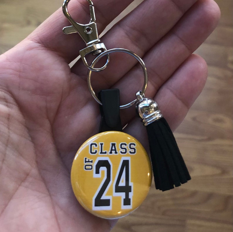 CUSTOM School Color Class of 2025 Tassel Keychain Graduation Etsy