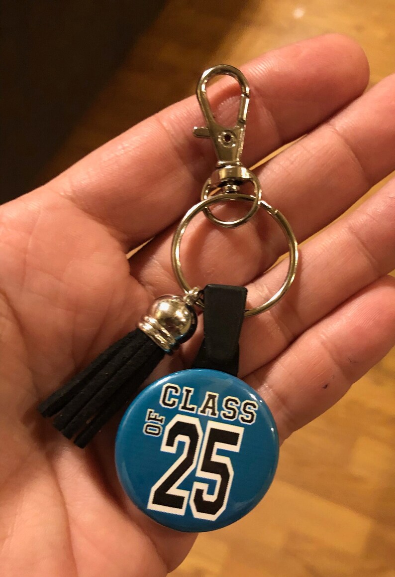 CUSTOM School Color Class of 2025 Tassel Keychain Graduation Etsy