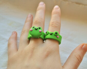 clay frog ring