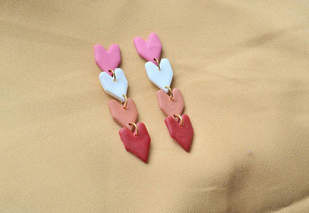 Lesbian hearts EarringsPolymer Clay EarringsDangly | Etsy